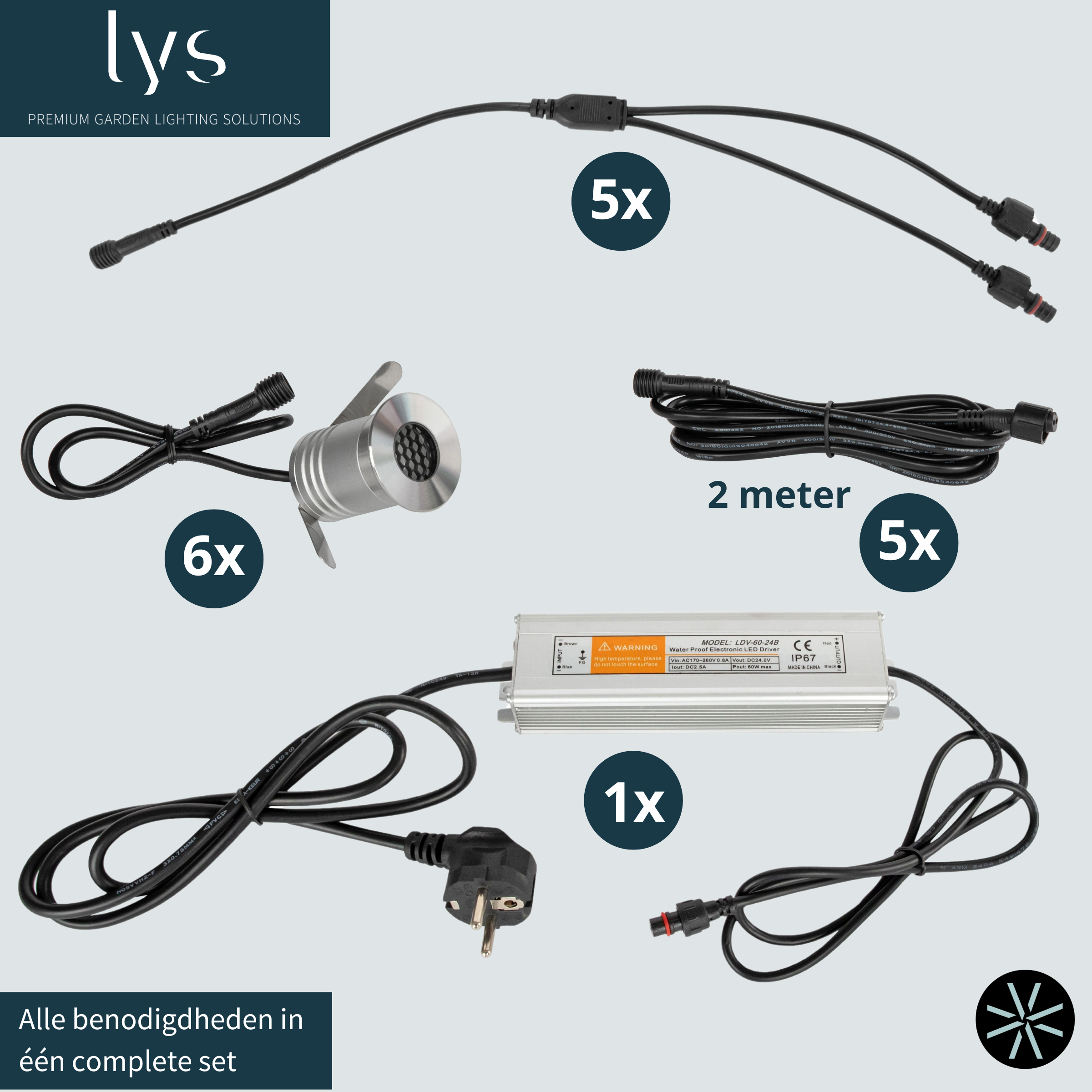 6x Bodin grondspot set