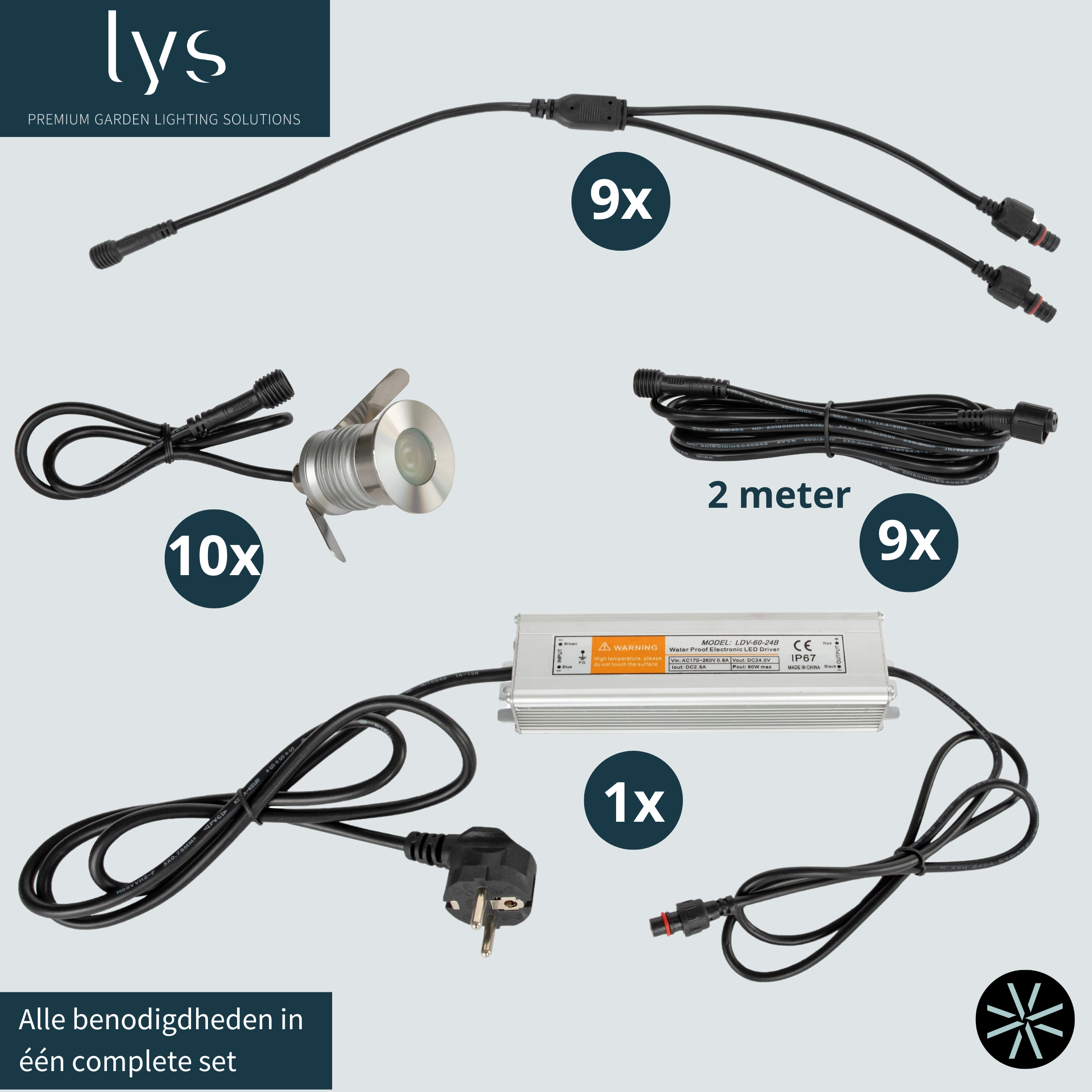 10x Olan grondspot set