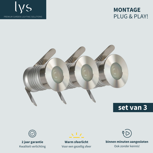 3x Olan grondspot set