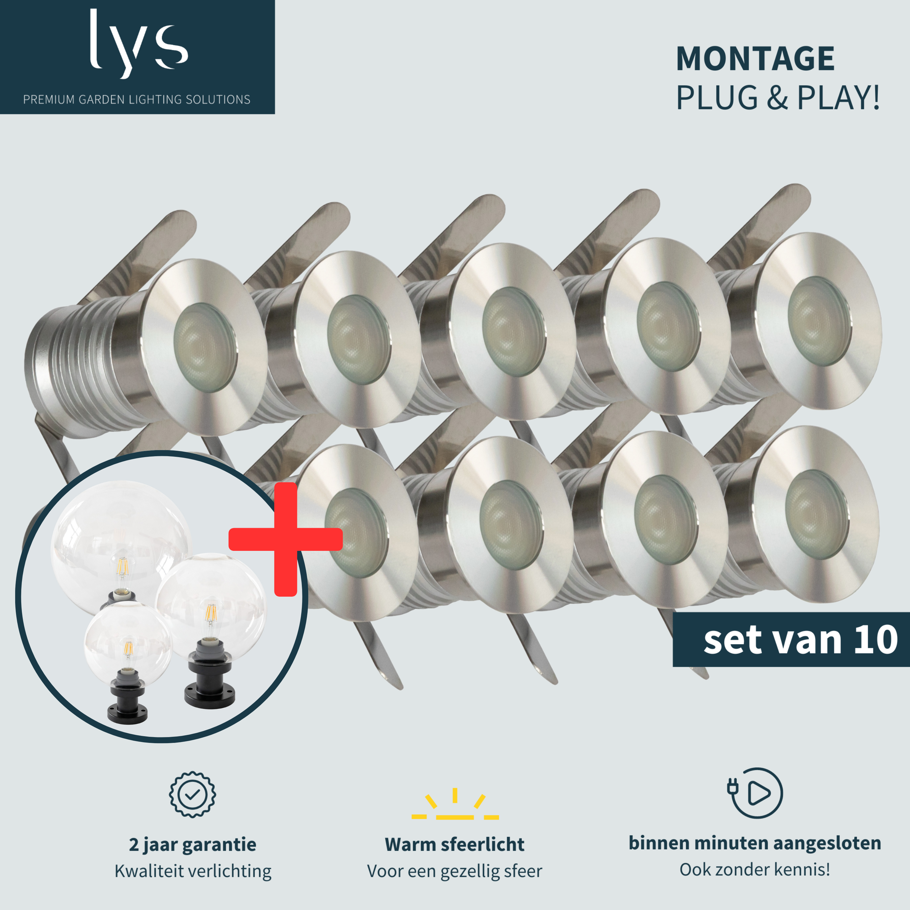 10x Olan grondspot set